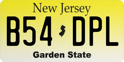 NJ license plate B54DPL