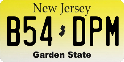 NJ license plate B54DPM