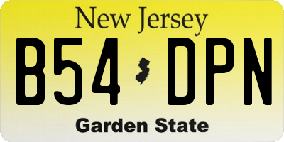 NJ license plate B54DPN