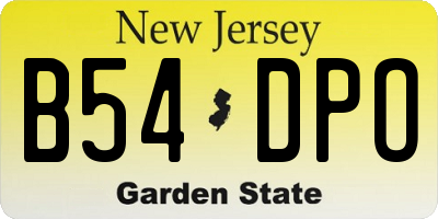 NJ license plate B54DPO