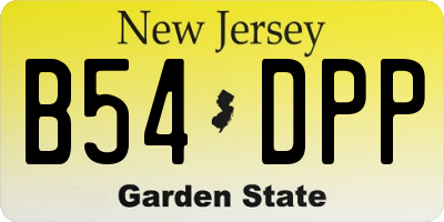 NJ license plate B54DPP
