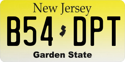 NJ license plate B54DPT