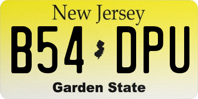 NJ license plate B54DPU