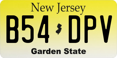 NJ license plate B54DPV