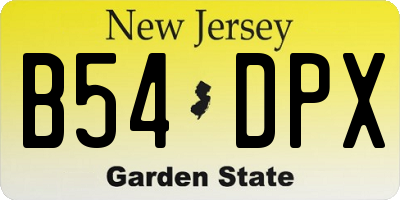 NJ license plate B54DPX