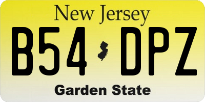NJ license plate B54DPZ