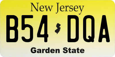 NJ license plate B54DQA