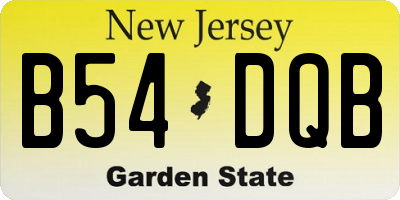 NJ license plate B54DQB