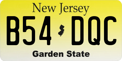 NJ license plate B54DQC