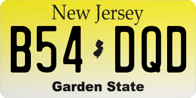 NJ license plate B54DQD