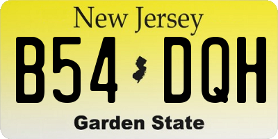 NJ license plate B54DQH