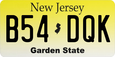 NJ license plate B54DQK