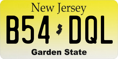 NJ license plate B54DQL
