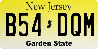 NJ license plate B54DQM