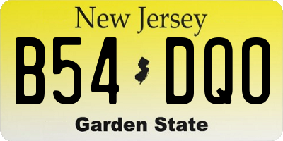 NJ license plate B54DQO