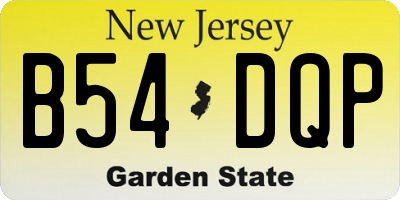 NJ license plate B54DQP