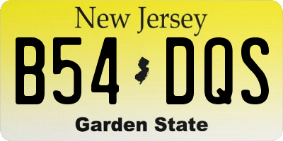 NJ license plate B54DQS