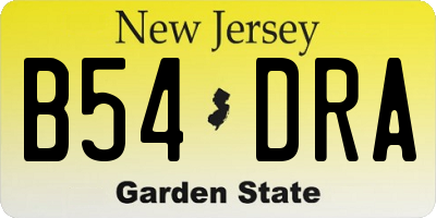 NJ license plate B54DRA