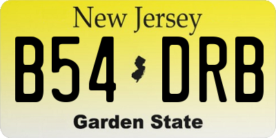 NJ license plate B54DRB