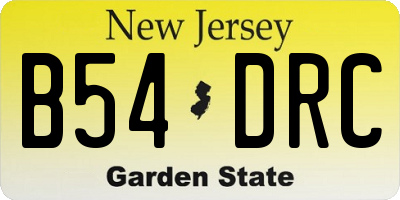 NJ license plate B54DRC