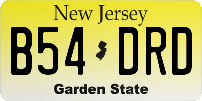 NJ license plate B54DRD
