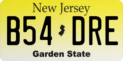 NJ license plate B54DRE