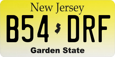 NJ license plate B54DRF