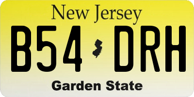 NJ license plate B54DRH