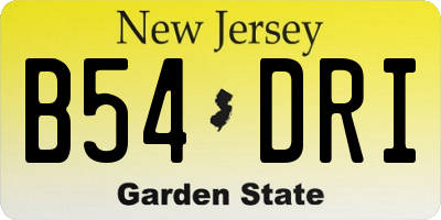 NJ license plate B54DRI