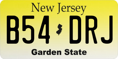 NJ license plate B54DRJ