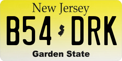 NJ license plate B54DRK