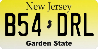 NJ license plate B54DRL