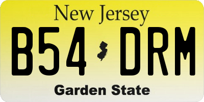 NJ license plate B54DRM