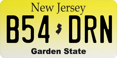 NJ license plate B54DRN