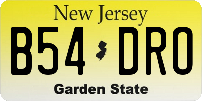 NJ license plate B54DRO