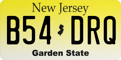 NJ license plate B54DRQ