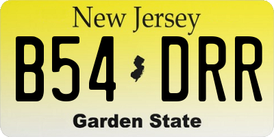 NJ license plate B54DRR