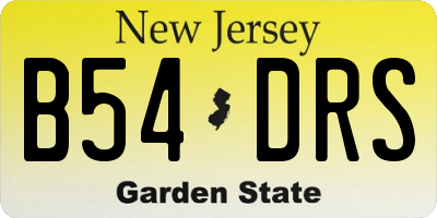 NJ license plate B54DRS