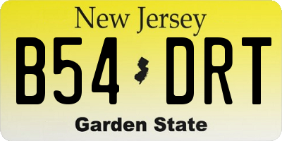 NJ license plate B54DRT