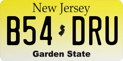 NJ license plate B54DRU