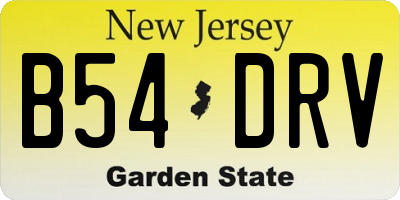 NJ license plate B54DRV