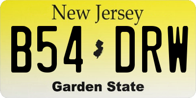 NJ license plate B54DRW