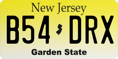 NJ license plate B54DRX
