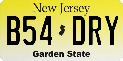 NJ license plate B54DRY