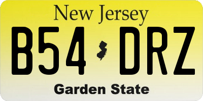 NJ license plate B54DRZ