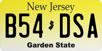 NJ license plate B54DSA