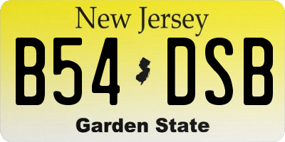 NJ license plate B54DSB