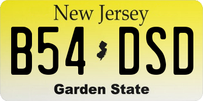 NJ license plate B54DSD