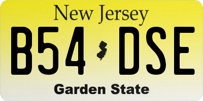NJ license plate B54DSE