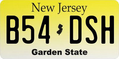NJ license plate B54DSH